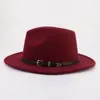 Wide Brim Hats Bucket Women Fedora Unisex Solid Color Hat Men's 29 color Jazz Top Autumn Winter British Retro Panama Felt Cap 230825