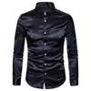 Camisas casuais masculinas colarinho de lapela homens fáceis de colocar elegante leve de mangas compridas respirável para o outono