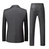 Costumes pour hommes, costume d'affaires décontracté gris véritable, deux pièces/trois pièces pour les Occasions formelles, qualité supérieure, noir, tailles M-6XL