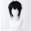 Pelucas de cosplay Bungo Bungou Stray Dogs Ryunosuke Akutagawa Peluca corta negra con peluca blanca Cabello resistente al calor Pelucas para disfraces de cosplay Gorro de peluca 230824