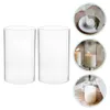 2 Pcs Clear Glass Candle Shades Holder Covers Jar Candles Candlestick Cylinder Windproof Protectors HKD230825