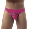 Cuecas masculinas cueca cor sólida meados cintura oca seda triângulo algodão briefs breve mens rápido y