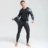 Men's Tracksuits Mens Running Set Compression T-Shirt Pants Sport Long Sleeves T Shirts Fitness Rashguard Men Gym Leggings Clothes Tight Suit 230825