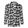 Panda chinois T-shirts décontractés polos noir et blanc chemise à la mode pour hommes printemps vêtements de conception à manches longues grande taille HKD230825