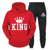 Мужские спортивные костюмы King Suit Men Set Set The Winter Hoodies Hoodies 2 штука.