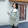 Kadın Trençkotları Moda Parlak Pamuklu Ceket Yıkamayın 2023 Sonbahar Kış Ceket Koreli Kısa Kapitone Sıcak Sıcak Dış Giyim Parkas