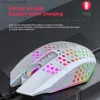 Gaming-Maus, wiederaufladbar, 2,4 G kabellose Maus, 8 Tasten, 1600 DPI, verstellbar, ergonomische RGB-LED-Hintergrundbeleuchtung, Gamer-Maus für Laptop-PC Q230825