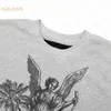 Angels Goddess Wings Letters Pattern Coconut Cotton Round Neck Sliose Mens Versatile e Women Fashion Simple Short Shory