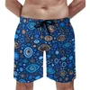 Pantaloncini da uomo Evil Eye Board Blues e argento Retro Beach Custom Sportswear Comodo baule regalo di compleanno