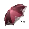 Umbrellas Vintage Elegant Chinese Flowers Lace Sun Umbrella 3 Fold Windproof Sunscreen Outdoor Anti UV Parasol Women Sunny Rainy Sunshade