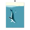 Canvas Painting Beach Whale Surfer Wall Art Surfboard Swimming Pool Posters And Prints Minimalist Pictures For Living Room Bedroom Decor Gift No Frame Wo6