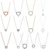 Cadenas de alta calidad clásico 925 plata de doble cara corazones simples de círculos collar de forma de amor joyería original de las señoras con encanto