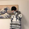 Herrtröjor koreanska kläder vintage tröja koreansk mode vinter jul tröja pullover hjort mönster lösa casual år retro par 230824