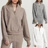 Sudaderas con capucha para mujer, sudaderas con media cremallera, suéteres recortados de un cuarto para mujer, suéteres de otoño, sudadera de punto, trajes, ropa de invierno 2023