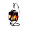 Small Candle Lamp Lantern with Stand Colorful Glass Candlestick Home HKD230825