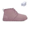 Kvinnor Ultra Snow Boots Ladies Girls Designer Booties Vinter Populära ankel Sheepskin Päls plysch med kortväska Vackra gåvor Antilop Reindeer Color Shoes