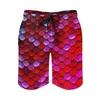 Short pour homme, planche de sirène rouge, imprimé abstrait, pantalon court rétro, personnalisé, sport, Surf, maillot de bain confortable, idée cadeau