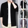 Maglioni da uomo Cardigan a coste alla moda per le donne Cardigan lavorati a maglia versatili Top casual alla moda Uomini più giovani di mezza età