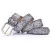 Midjekedjor Bälten Fashion Women's Rivet Punk Rock Style Man Belt för Lady Pu Leather Sequins Metal Buckle Wide Star Bead 230825