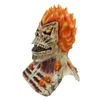 Máscaras de festa Halloween Headwear Vestindo-se para o Festival de Bola Máscara de Terror Fantasma Cavaleiro Crânio Látex Chama Fantasma Máscara 230824