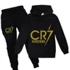 Sweats à capuche Sweats à capuche Printemps Automne Football Idol CR7 Vêtements Sweat à capuche Pantalon Costume adapté aux sports et aux loisirs Cadeau d'anniversaire de Noël Enfants 230825