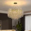 Lustres de luxo sala de estar ramo g9 lustre led iluminação de ouro lustre cristal luminária pendurado luz interior