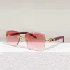 Diseñador de moda top Carti gafas de sol tipos de borde de corte personalizado sin montura ins net red mujeres ct0013 Reproducción perfecta