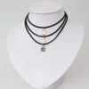 Kedjor 3st/set Sun Moon Star Necklace Black Choker Ladies