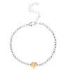 Link Bracelets Simple Luxury Crystal Gold Color Heart Star Women's Bracelet Sweet Cute Girl Student Chain Friend Jewelry Gift
