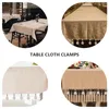 طاولة قماش 6pcs tablecloth الأوزان الأوزان شماعات القلادة مع مقطع معدني لعائلة النزهة في الهواء الطلق