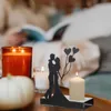 Romantico Silhouette nera Candeliere Decorazione di nozze Puntelli Portacandele in metallo San Valentino Festa da pranzo Dicembre HKD230825