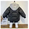 Daunenmantel 3 4 6 8 10 12 Jahre große Jungenjacke Herbst Winter verdicken warme Teenager Kinder Jacken Mode langen Stil Reißverschluss mit Kapuze Jungenmantel x0825