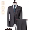 Costumes pour hommes, costume d'affaires décontracté gris véritable, deux pièces/trois pièces pour les Occasions formelles, qualité supérieure, noir, tailles M-6XL