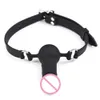 Cockrings bdsm bondage slav mjuk boll gagband med silikon strapon dildo för män kvinnor gay vuxna spel erotisk produkt flirt sex t 230824