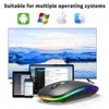 ラップトップ用の充電式ワイヤレスマウスMacBook iPad Tablet PC Computer Bluetooth Mouse Gaming 2.4GHz USBバックライトサイレントマウスHKD230825