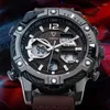 Wristwatches Fashion Multifunction Men Wristwatch Electronic Lighting Swim Water Resistant Watch Round Leather Clock Trending Products 2023