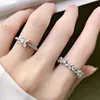 Bröllopsringar Oevas 100% 925 Sterling Silver Sparkling Full High Carbon Dimond Zircon Flower Rings for Women Engagement Wedding Fine Jewelry 230824