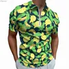 Polo a banana tropicale Camicia casual con stampa di frutta maschile Spiaggia Divertente T-shirt con cerniera Manica corta Abbigliamento oversize personalizzato HKD230825