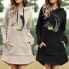 Casual Dresses Womens Feather Printing Solid Sweatshirt For Women Sweatshirts Lose Clothes Hoodies