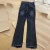 Balencisgs Qualidade 22FW Paris Black Cinza lavado danificado desgastado jeans reto jeans unissex calças compridas