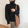 Women's Sweaters High Necked Sweater Women Autumn And Winter Loose Fitting Antique Japanese Style Lazy Retro Inner Layer Knit Bottom Shirt