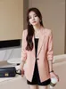 Women's Suits High Quality Straight Suit Jacket Coffee Topcoat Spring And Autumn Suit-blazer Commuter Style Casual Blazer Office Dress