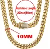 putouzip Miami Cubaanse Link Chain Set Voor Mannen 18K Vergulde Rvs 10mm Curb Armband Ketting diamanten Kettingen