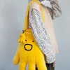 Torby wieczorowe Śliczne ośmiornica pluszowa torba na ramię japońską kreskówkę Kreatywne żółte ośmiornica dziewczęta torebka duża zdolność Pluszowe torby na bicie 230824