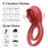 Cockrings Vibrant Cock Ring Pénis Rose Vibrateur pour Hommes Retard D'éjaculation Télécommande Fournitures Adultes Couples Sex Toy 230824