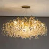 Lustres de luxo sala de estar ramo g9 lustre led iluminação de ouro lustre cristal luminária pendurado luz interior