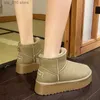 Fur Ankle Winter Warm Snow Boots Women's New Casual Real Natural Wool Sheepskin Suede Short Plush Student Booties Botas 0b5d