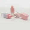 Opslag Flessen 5 ml Mini Lege Vierkante Gradiënt Plastic Lipgloss Buizen Met Lippenstift Borstel Pijp DIY Glazuur Olie Monster containers