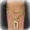 Dcfywl731 Collier à chaîne épaisse multicouche pour femme Bijoux de chaîne de cou superposés exquis