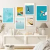 Quadro su tela Beach Whale Surfer Wall Art Tavola da surf Piscina Poster e stampe Immagini minimaliste per soggiorno Arredamento camera da letto Regalo Senza cornice Wo6